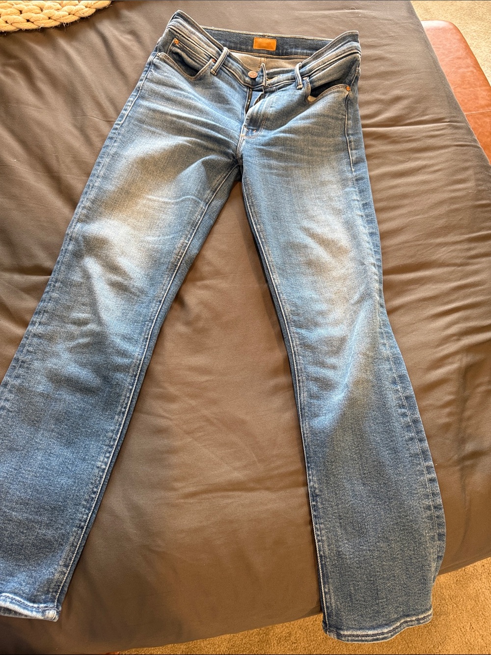 MOTHER Women's Light Blue Straight-Leg Jeans
